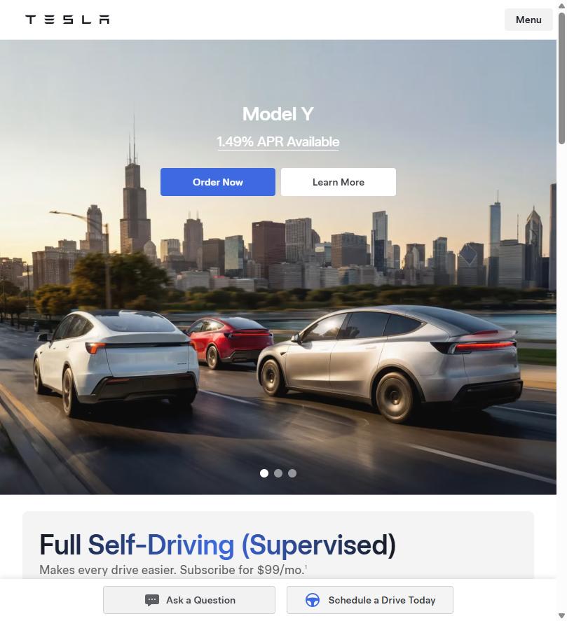 Tesla website